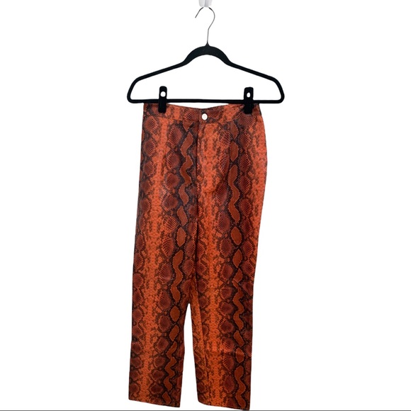 🔥😍 Orange Snake Print Faux Leather Pants🔥😍 - Picture 2 of 7